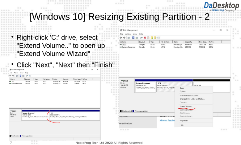 redimensionare partiție Windows