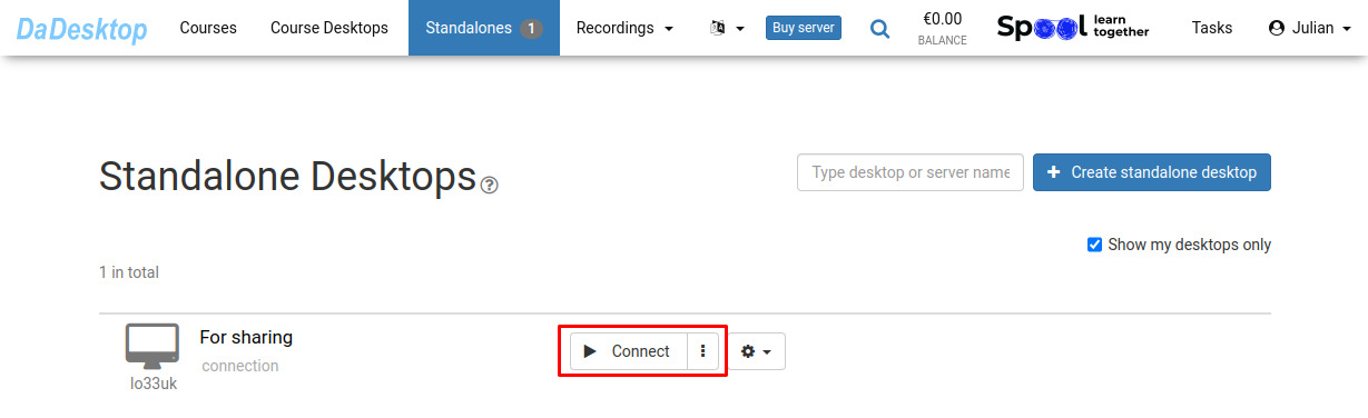 Conectare la Standalone