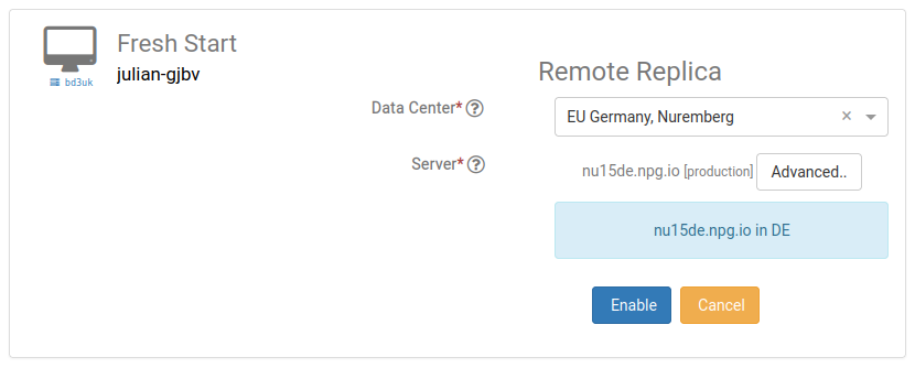 Selectare Replică la Distanță din centrul de date